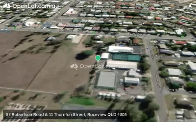 Satellite image for  57 Robertson Road & 11 Thornton Street, Raceview QLD 4305