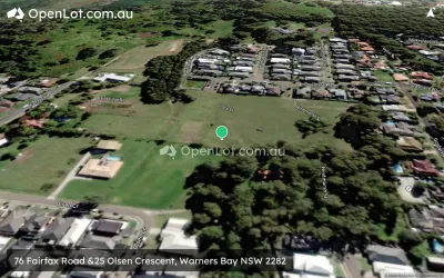 Satellite image for  76 Fairfax Road &25 Olsen Crescent, Warners Bay NSW 2282