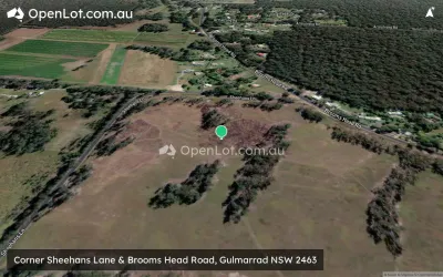 Satellite image for  Corner Sheehans Lane & Brooms Head Road, Gulmarrad NSW 2463