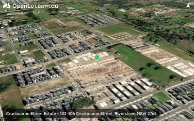 Satellite image for  Cranbourne Street Estate - 102-106 Cranbourne Street, Riverstone NSW 2765