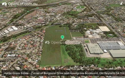 Satellite image for  Hurtle Grove Estate - Corner of Burgoyne Drive and Haselgrove Boulevard, Old Reynella SA 5161