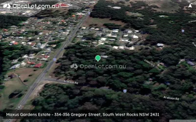 Satellite image for  Maxus Gardens Estate - 334-356 Gregory Street, South West Rocks NSW 2431