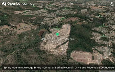 Satellite image for  Spring Mountain Acreage Estate - Corner of Spring Mountain Drive and Pademelon Court, Greenbank QLD 4124