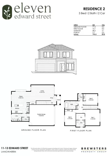 Eleven Edward Townhomes - Langwarrin - Lot 2 Floorplan